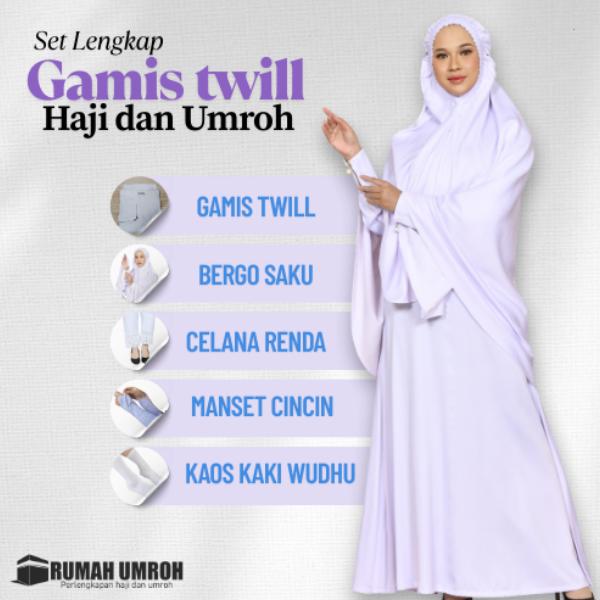 Rumah Umroh | Set Lengkap Gamis untuk Haji & Umroh Wanita | Pakaian Ihram Wanita Sesuai Sunnah | One