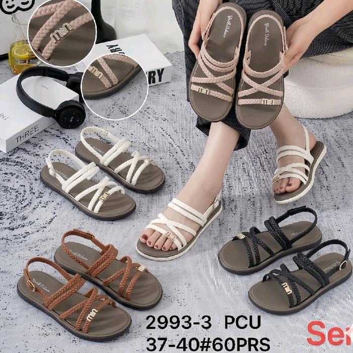 Sandal flat wanita kekinian tali silang sandal flat wanita terbaru sandal flat kekinian sandal flat 