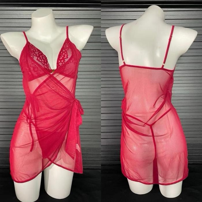 LP639 Lingerie Nilon Dress Kait Depan dengan Desain Elegan dan Nyaman