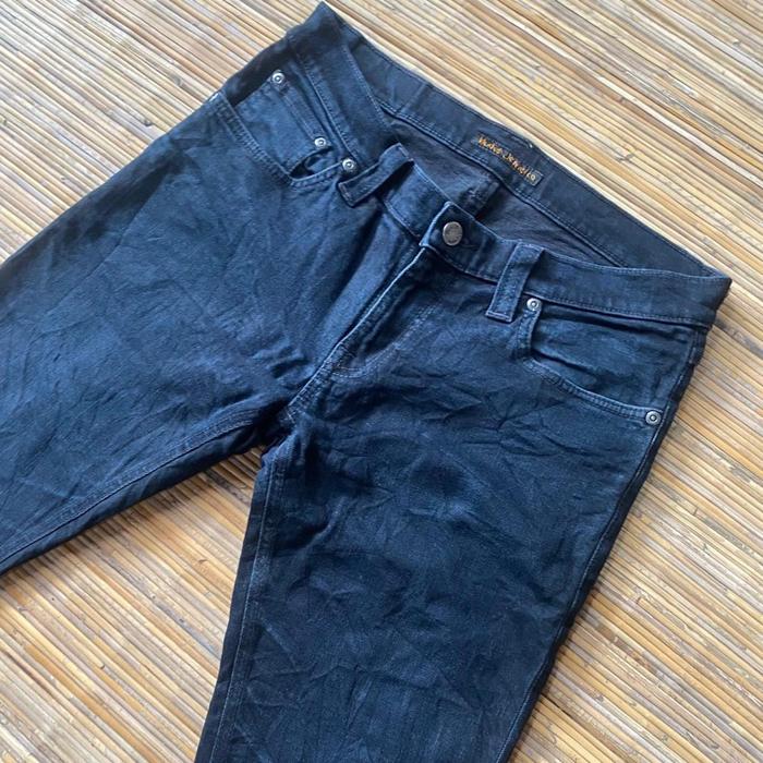 Nudie Celana Panjang Denim Jeans Pants Hitam Black Second