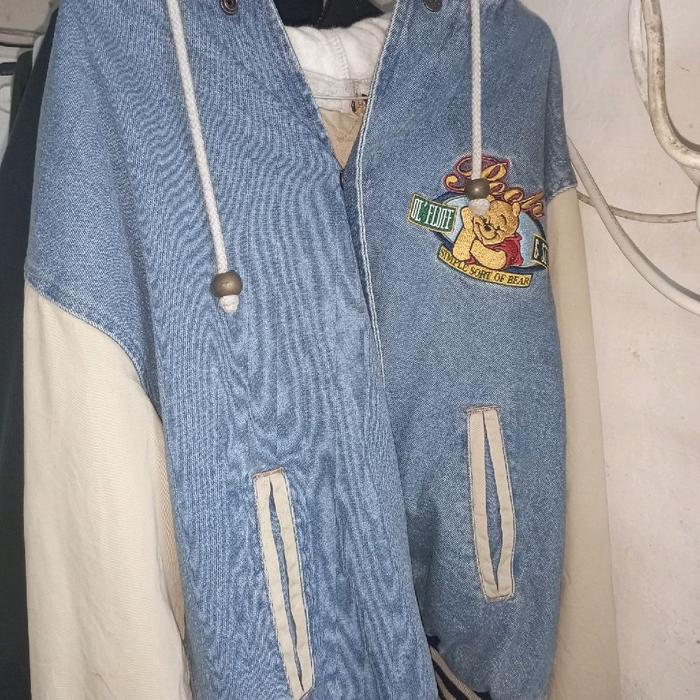 Vintage 90’s Disney Winnie The Pooh Varsity Denim Jacket