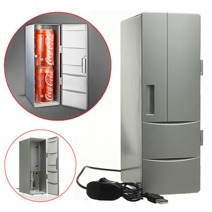 USB Mini Kulkas Pendingin/Hangat Kulkas Portabel Lemari Es Minuman