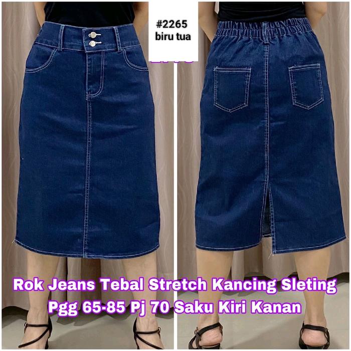 Rok jeans 7per8 kancing2 #2265