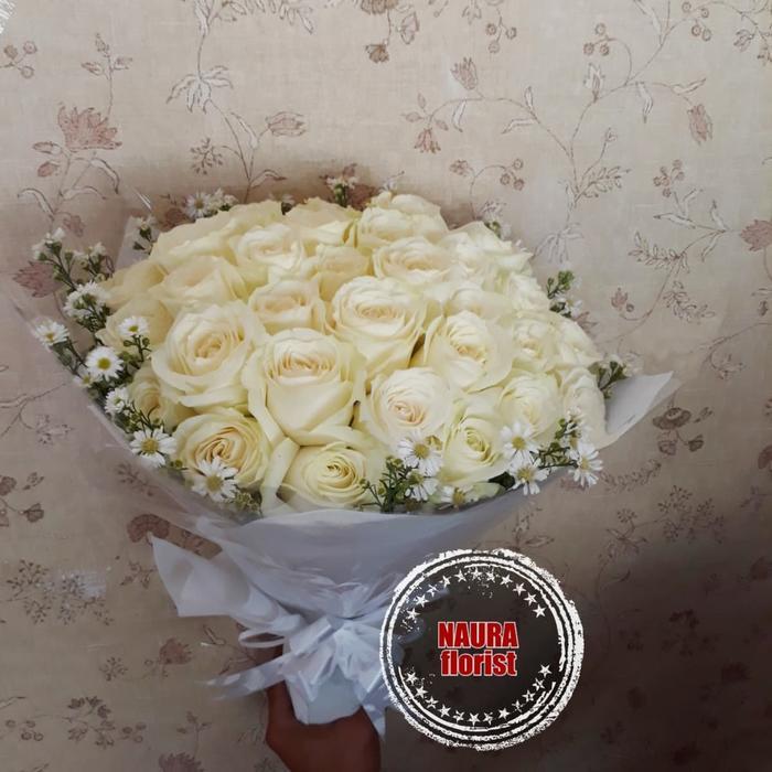 Buket Bunga/Buket Wisuda/Buket Hari Ibu/Mawar Putih Terlaris