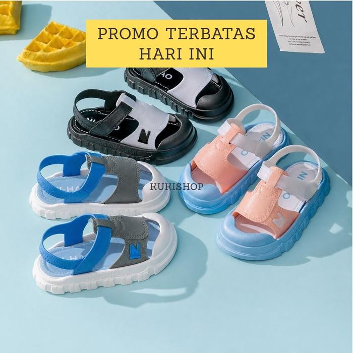 HARGA SPESIAL kuki x sharenn_ellea Sepatu Sandal Anak Laki  Perempuan Model NERDY Lucu 1-8 Tahun