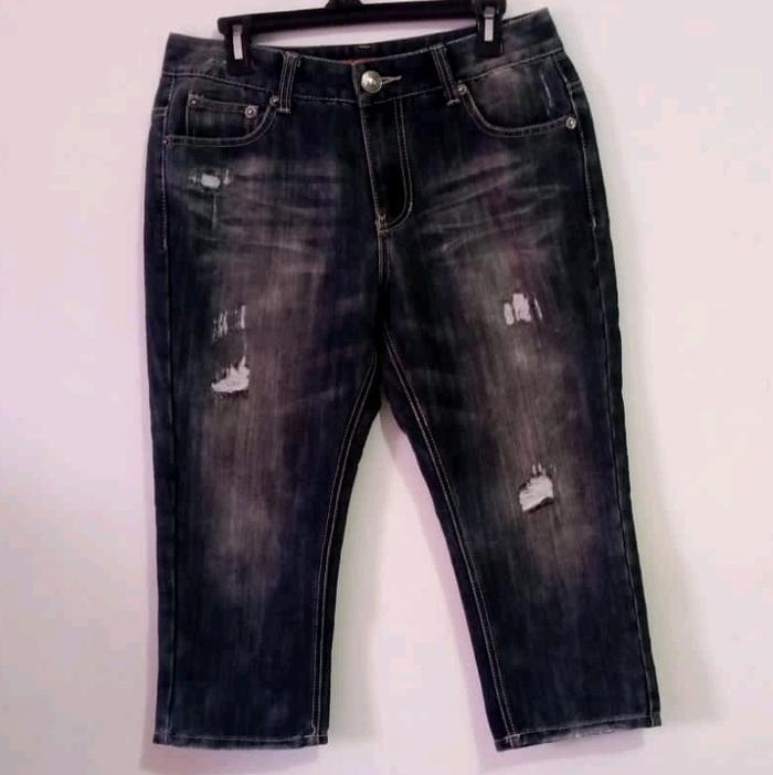 Celana Jeans D-PULSE Celana panjang Wanita 7/8 Ripped || Sz 34