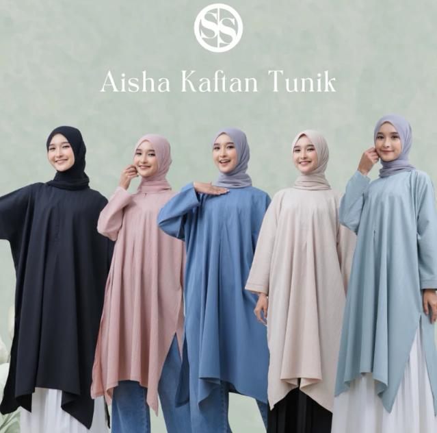 SCRAFFY STUDIO | Aisha Kaftan Tunik Atasan Muslimah Casual Daily Outfit Abaya Malay Busui Friendly