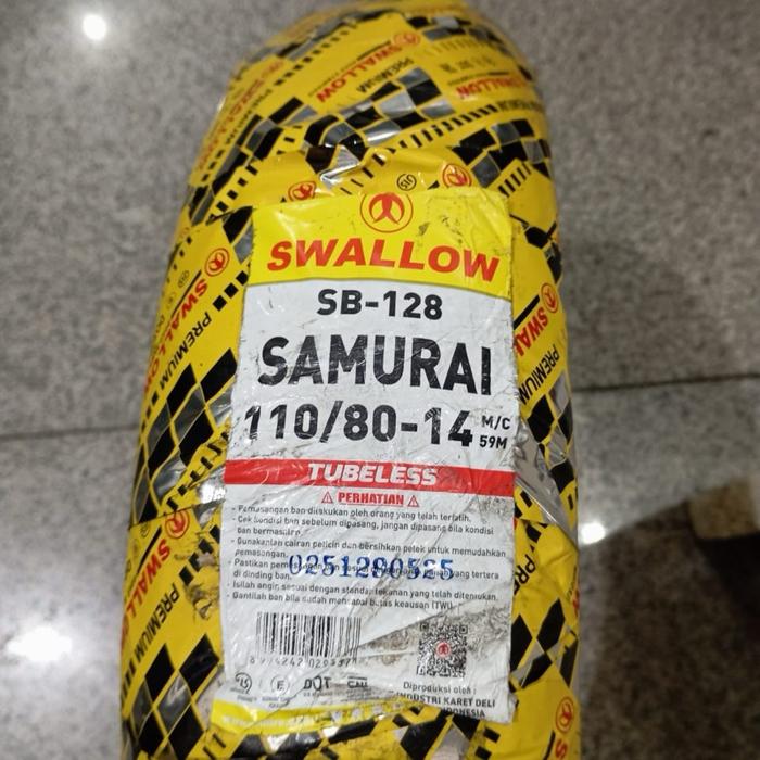 BAN LUAR SWALLOW 110/80-14 SB-128 SAMURAI TUBELESS