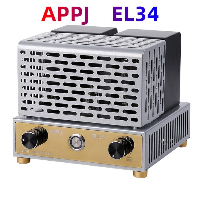 Latest 12W*2 APPJ EL34 12AX7 Tube Amplifier Class A Single-ended Mini Tesktop Amplifier NOS 6N4x1、EH