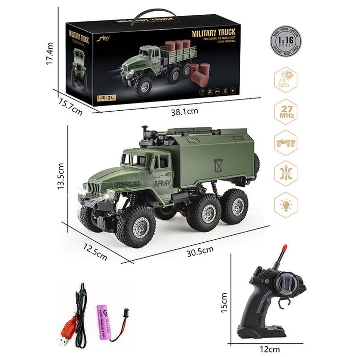 1/16 2.4G 6WD Rc Car Military Truck Rock Crawler Command