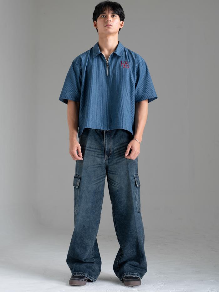 Chimpz Celana Jeans Baggy Cargo Pants -Retro Denim - Mischief Article