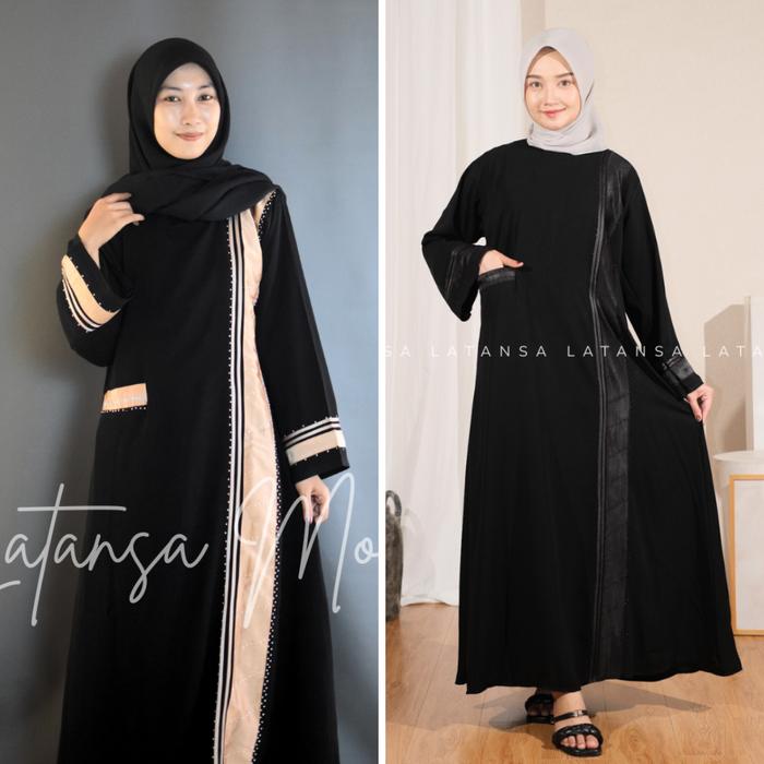 Abaya Mijas Muslim Wanita Hitam Turki Arab Bunga abaya baju  lebaran abaya luna abaya  mesir abaya  