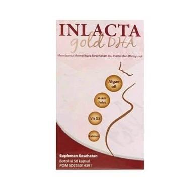 PROMO GUYS Inlacta Gold DHA 50 Kapsul - Suplemen DHA EPA Minyak Ikan Kalsium Vitamin untuk Ibu Hamil