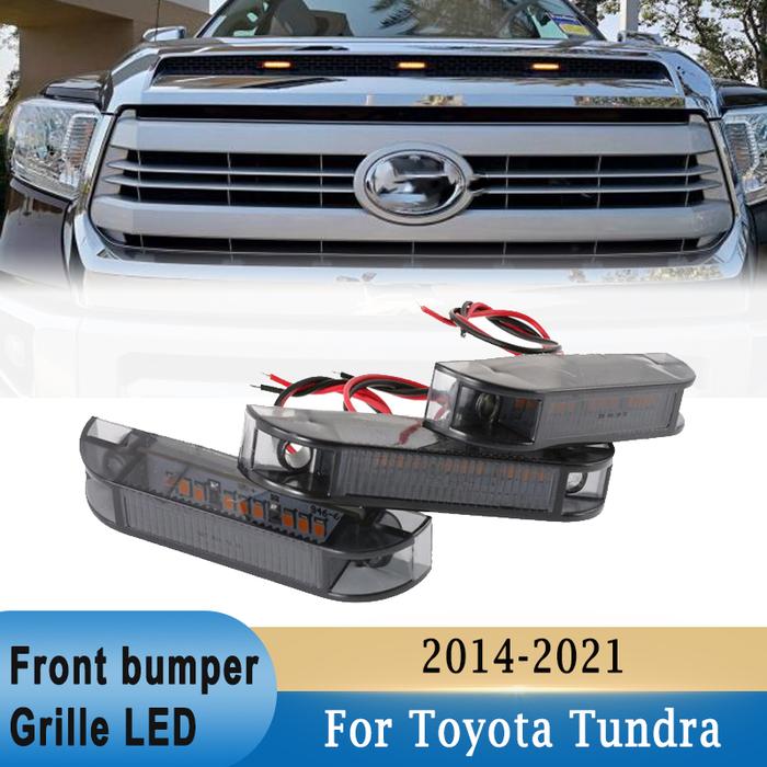 3 Buah Lampu LED Kisi Depan untuk Toyota Tundra TRD Pro Kru Taksi