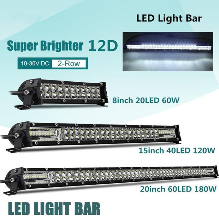 Ultra Slim 8'' 15'' 20'' Led Light Bar 12V 24V Led Bar Combo Spot