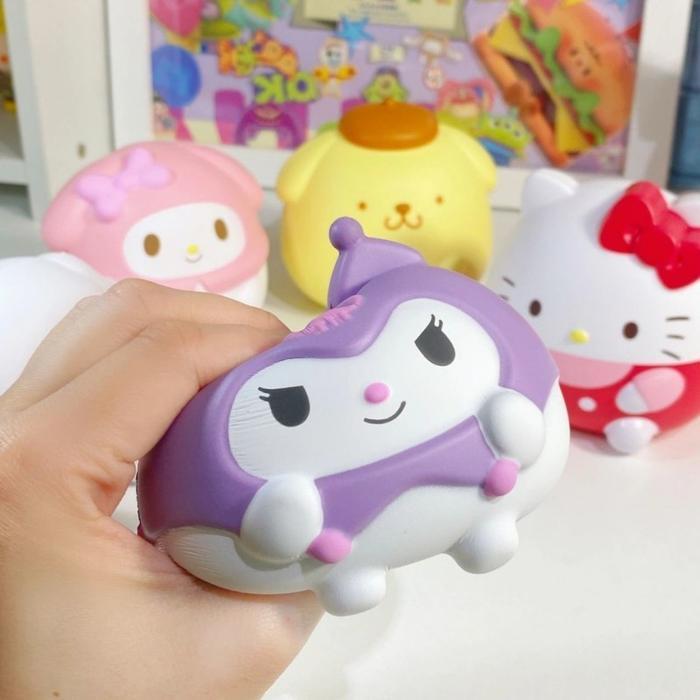Squishy Sanrio Mainan,Mainan Pencet Lucu Anak,Mainan Boneka Sanrio Bulat ,Mainan Dekompresi Rebound
