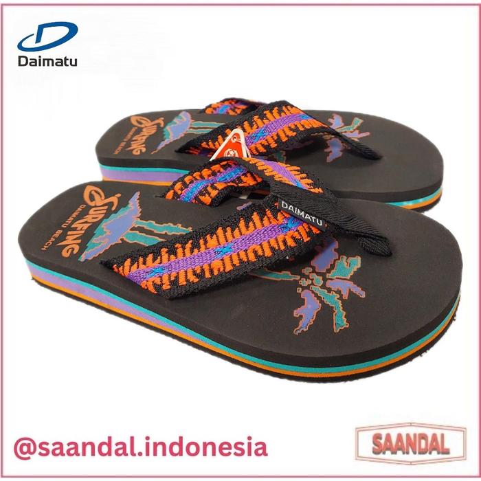 Sandal Jepit Karet Tebal Retro Daimatu Floral Surf Wanita Perempuan Sendal