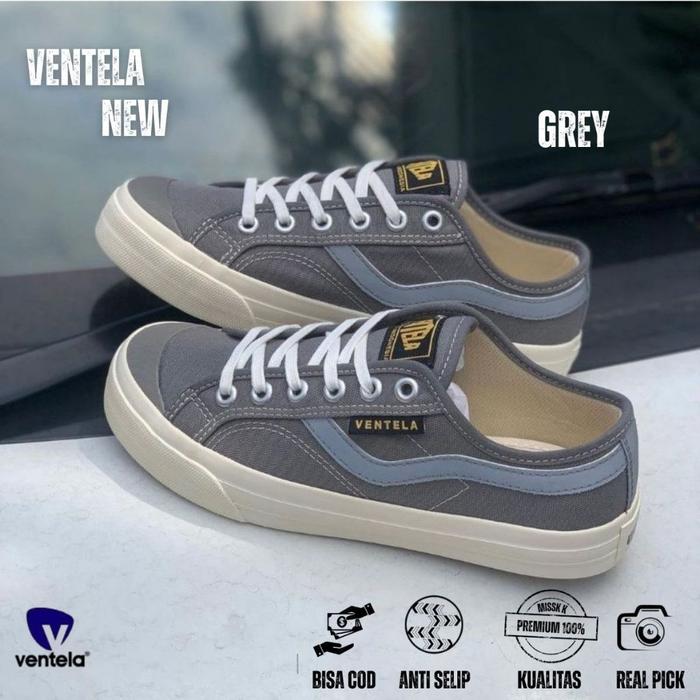 Sepatu Vantela New Public Grey Original 100% pria Kanvas Official Store