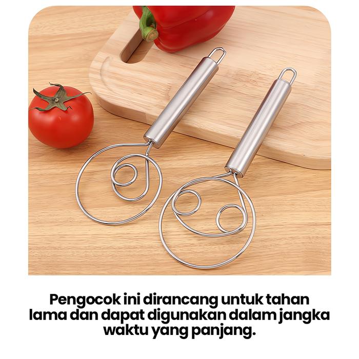 Mixer Manual Stainless Alat Pengocok Adonan Roti Mikser Kue Kitchen Baking Tools Alat pengaduk tepun