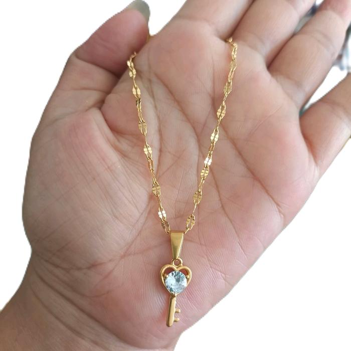 Kalung model kopi pecah selep set bandol kunci Titanium