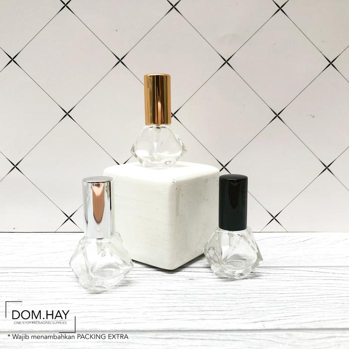 8ml Diamond Clear Botol Parfum Kosong Kaca UNIK Mini Parfume Minyak Wangi Fragrance Luxury Packaging