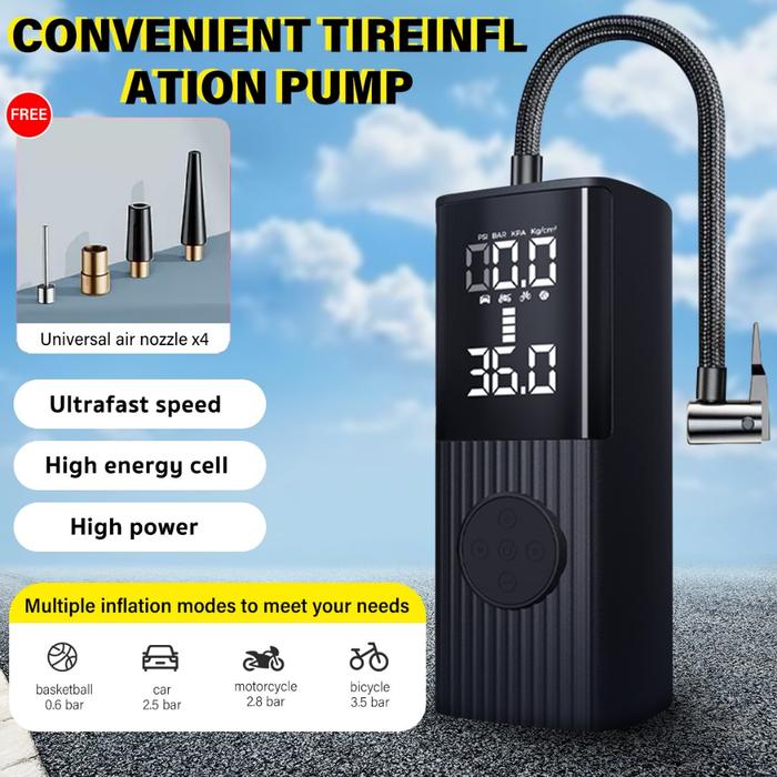 Pompa ban Electric Portable P008 - 10000mAh Pompa Angin Elektrik Chip Terbaru Inflasi cepat, Dengan 