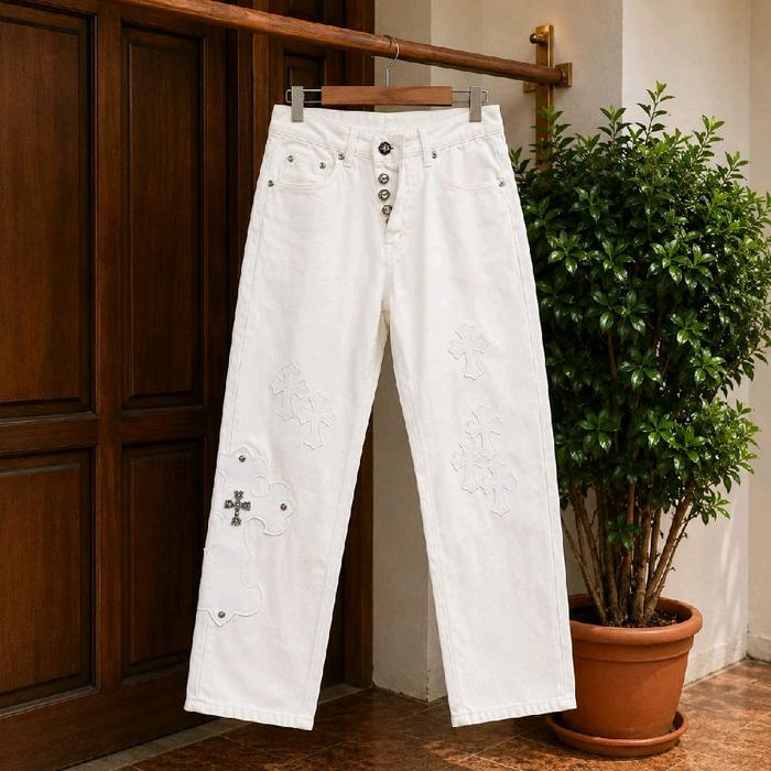 Chrome Hearts Rare White Patch Jeans