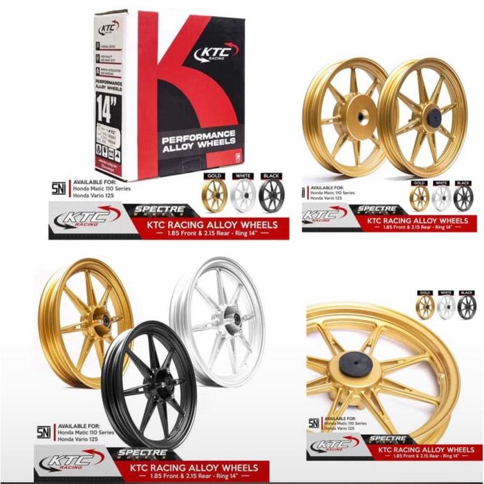 velg ktc racing ktc spectre matic ring 14 depan 185 belakang 215 vario beat scoopy spacy genio vario