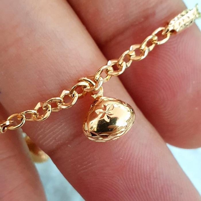 GELANG HOLLOW DIAMOND MEDAN VARIASI BINTANG TETES EMAS 70% 700 70 %