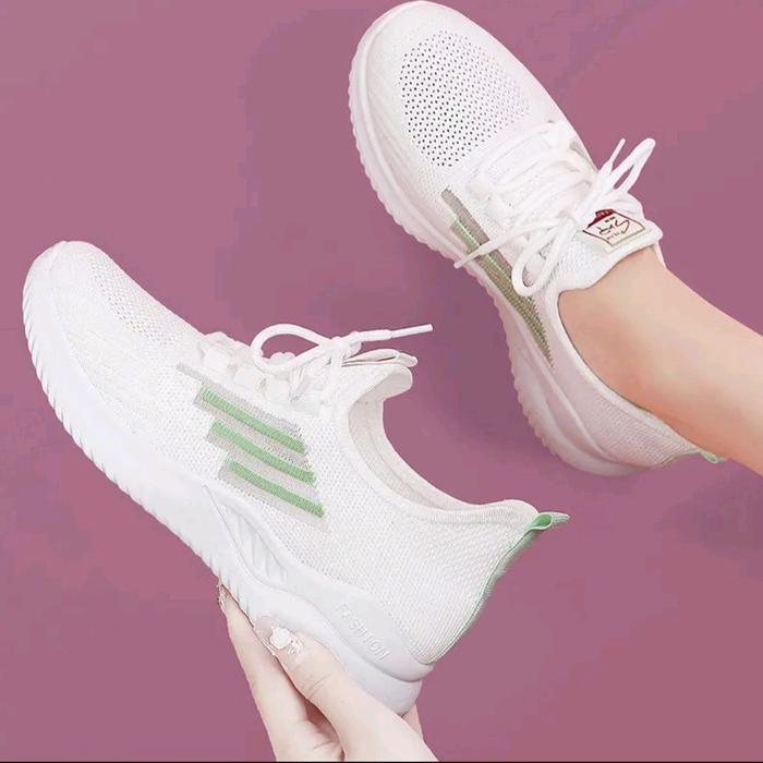 JLV NW036 SEPATU SNEAKER WANITA Casual Shoes Kasual Sport Cewek Olahraga Putih Karet