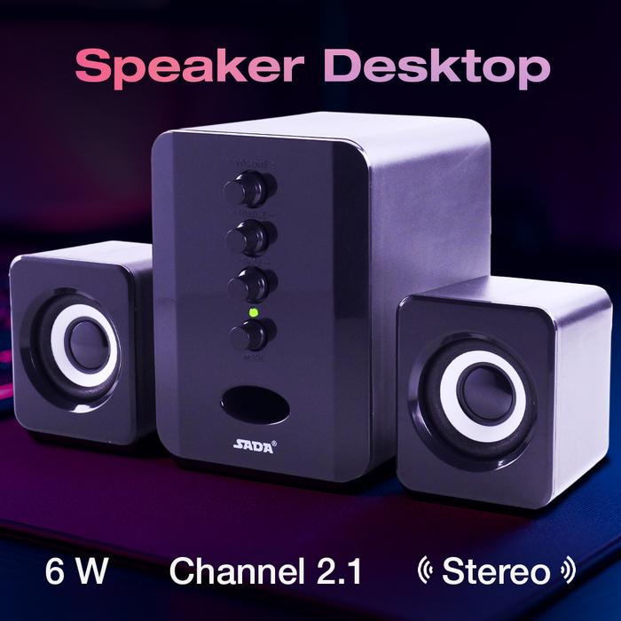 SADA Active Speaker Stereo 2.1 with Subwoofer and USB Power - D-202