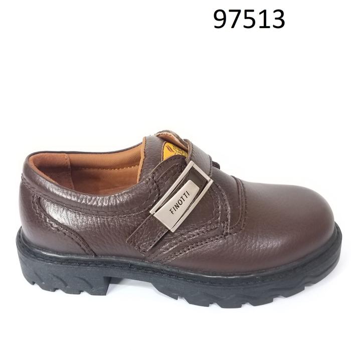 Finotti 97513 Sepatu Boot Pria Original Sepatu Fashion Cowok Original Velcro Kulit Asli
