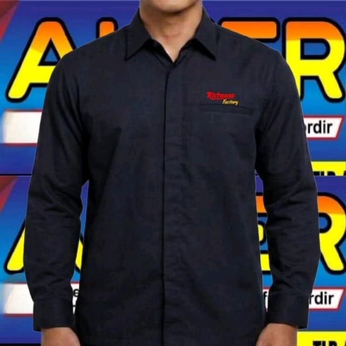 kantong 1 ready stok kemeja Richeese factory baju Richeese factory seragam Richeese factory pdh Rich