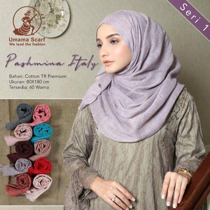 Hijab Umama Pasmina Italy Cotton TR Premium 180x80cm - Pashmina, Jilbab