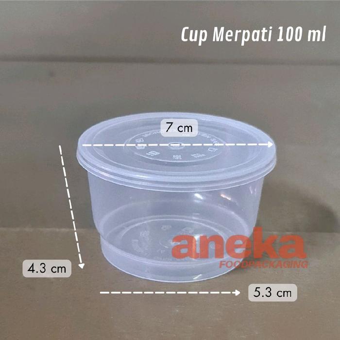 25pc- Cup puding 100ml MERPATI & THINWALL gelas plastik jelly slime ice cream tahan panas microwave 