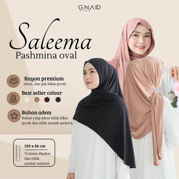 G. N. A.ID - SALEEMA PASHMINA RAYON - G.N.A.ID HIJAB KAOS PREMIUM Kerudung Oval Muslim Instan Wanita