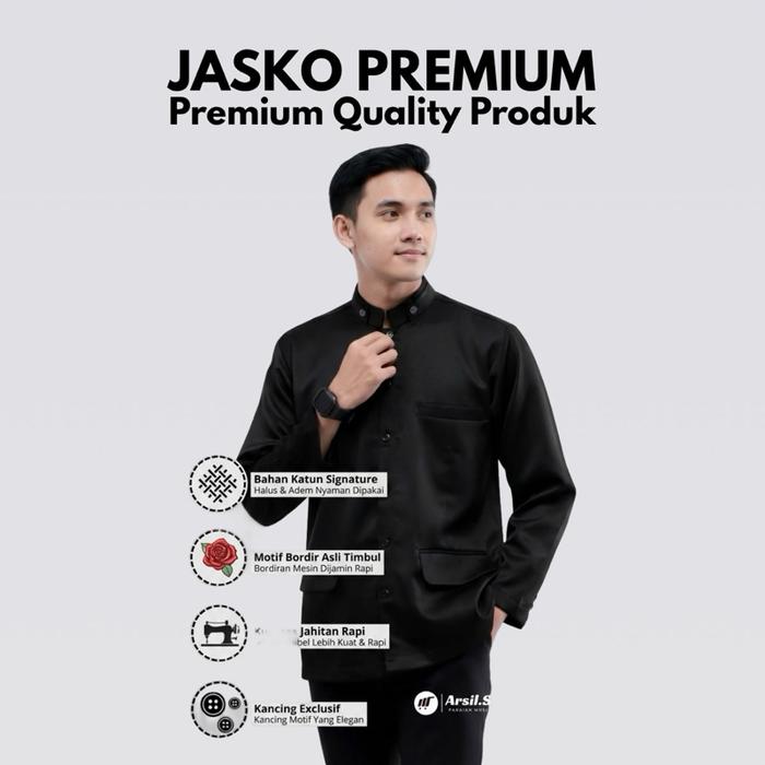 Jasko Polos Pria Dewasa - Bahan Premium Putih Hitam Maroon Motif Polos Terbaru Standar Jumbo Bisa CO
