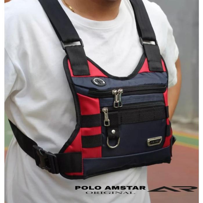 Chestbag Tactical Sporty Outdoor POLO AMSTAR Slingbag Series USS One Tas Selempang Dada Pria