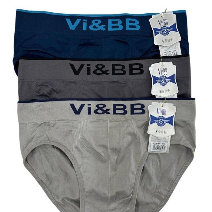 3pcs Vi&BB Celana Dalam Katun  Pria dewasa Segitiga  Rajut Halus Premium Isi 3 Seamless CD Cowok  Mo