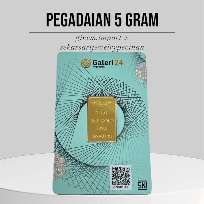 5 GRAM LM LOGAM MULIA EMAS GALERI 24 PEGADAIAN PRESS TERBARU ASLI ORI