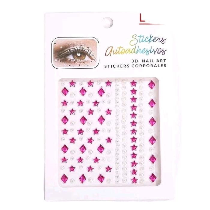 Stiker Mata Berlian Berkilau Akrilik 165Pcs untuk Wajah, Kuku, dan Dekorasi - Art, Fashion, Cantik