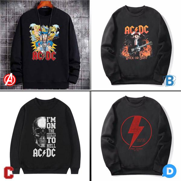 Sweater ACDC I'm On The Highway To Hell Crewneck Bahan Cotton Fleece | Ready Stock Siap Kirim | Lang