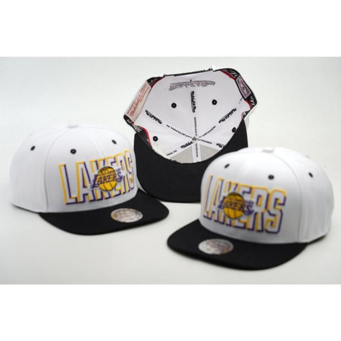 Topi Snapback Original Import  Lakers Baseball Cap Distro Unisex Pria Wanita Premium - Putih Hitam B