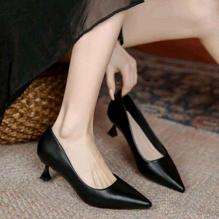 Series RB12 Sandal Heels Wanita Hak 4 Cm Basic Pantofel Sepatu Kerja Wanita Heels Pesta Eldora Shoes
