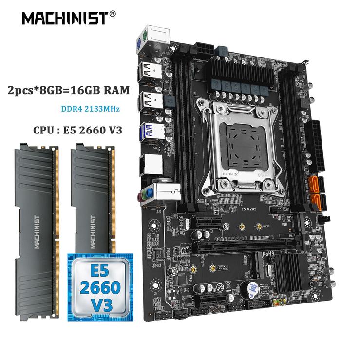 MACHINIST V205 Motherboard Combo LGA 2011-3 Xeon E5 2660 V3 CPU