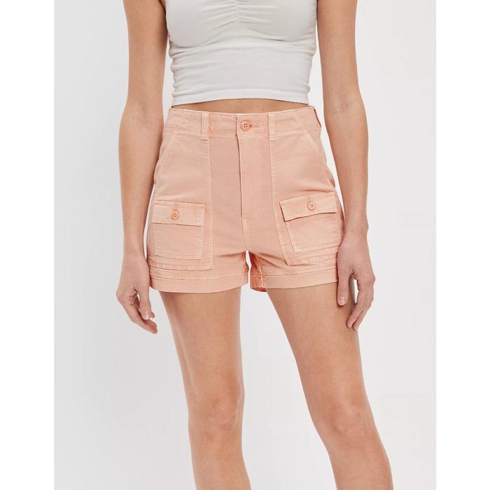 American Eagle AE High-Waisted Boyfriend Cargo Short | Celana Pendek Kargo Wanita - 5846