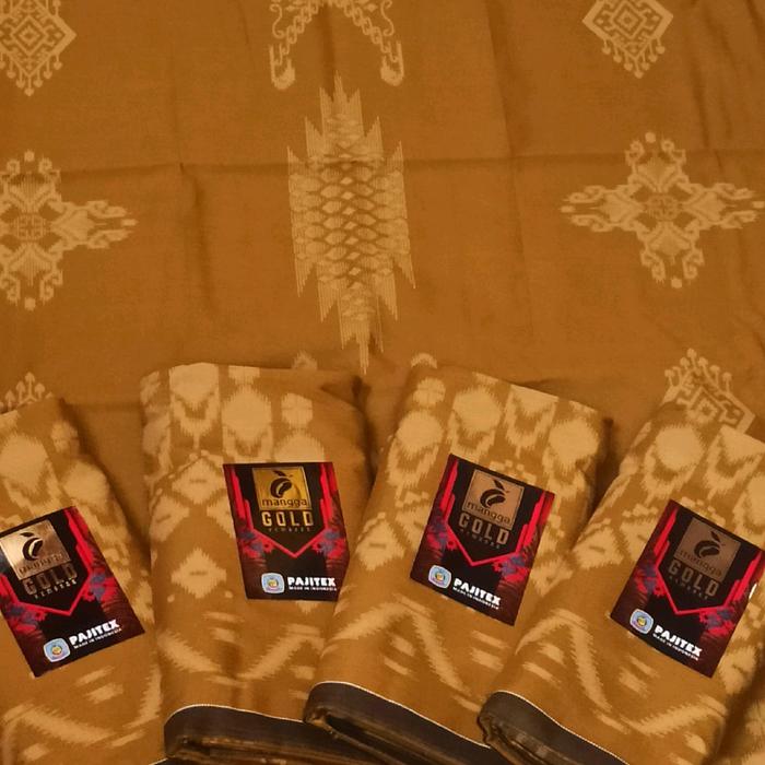 sarung mangga gold kembang seragam kuning
