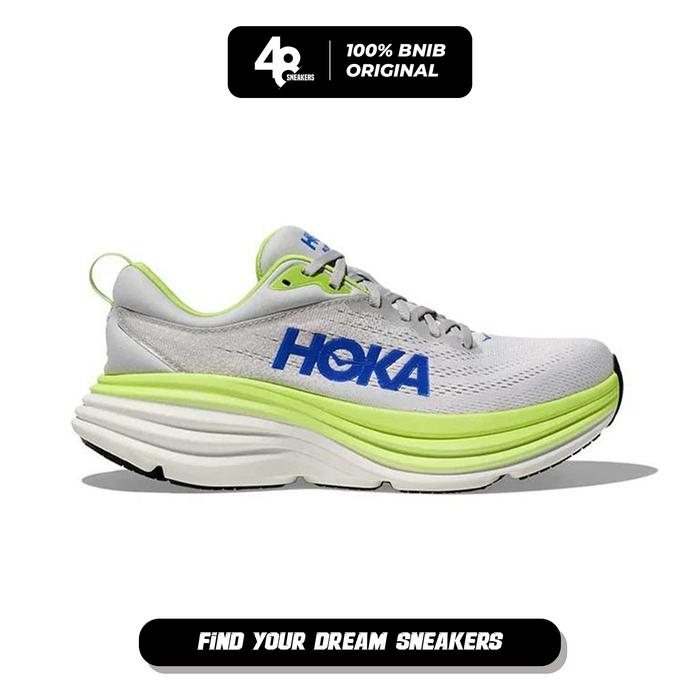 Sepatu Lari Pria Hoka Bondi 8 Grey (1123202STTC) Original