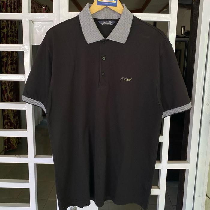 Poloshirt polo kaos kerah casual atasan pria laki laki cowok crocodile hitam bis abu logo second