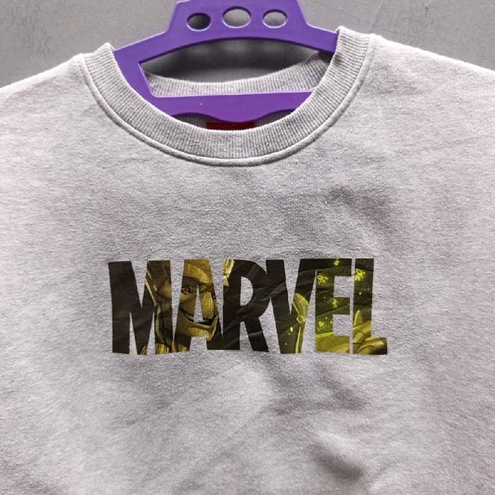 Crewneck Sweater MARVEL Original | Official DISNEY | Grey | Second Preloved Bekas Thrift